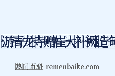 游青龙寺赠崔大补阙造句是什么意思的图片